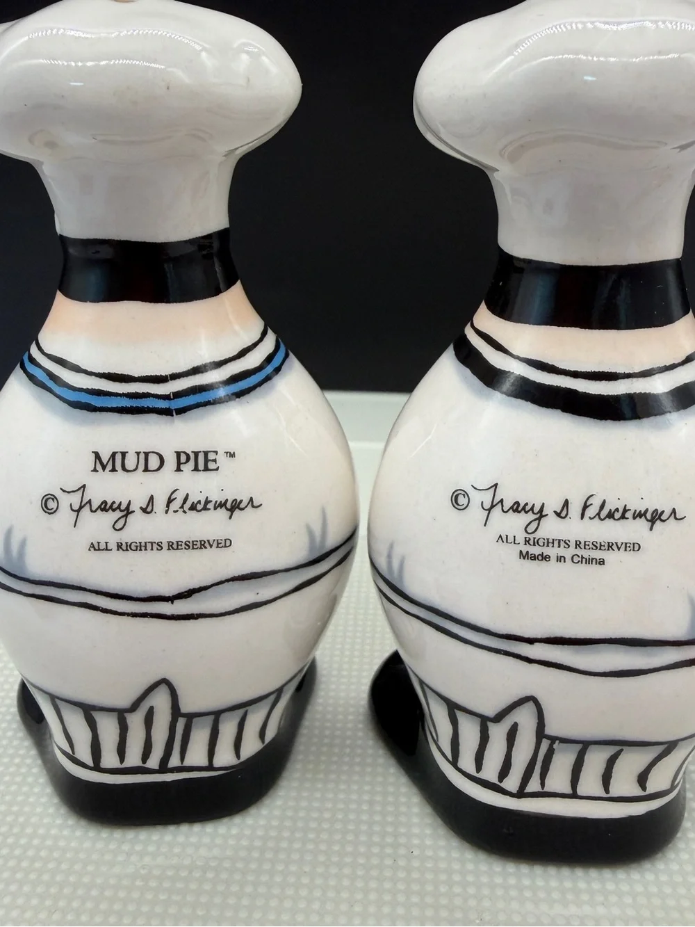 Vintage MudPie Bon Appetite Fat Chef Salt & Pepper Shakers 3.5” Tall - Picture 2 of 8